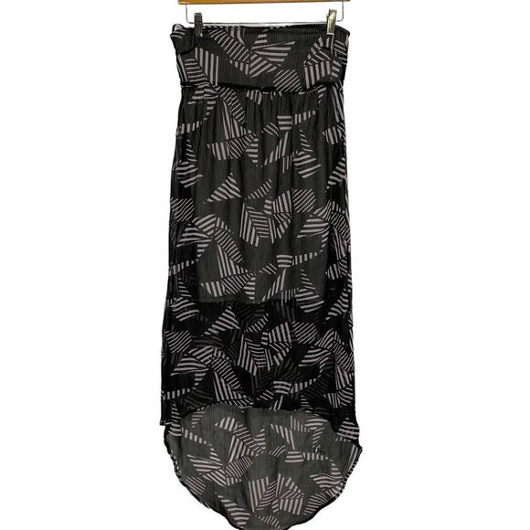 Volcom Women's size XS black Pink Sheer High low leaf print sundress - Picture 11 of 12